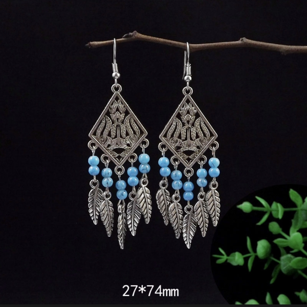 UHAVIT New Retro Alloy Beads Dropped Earrings